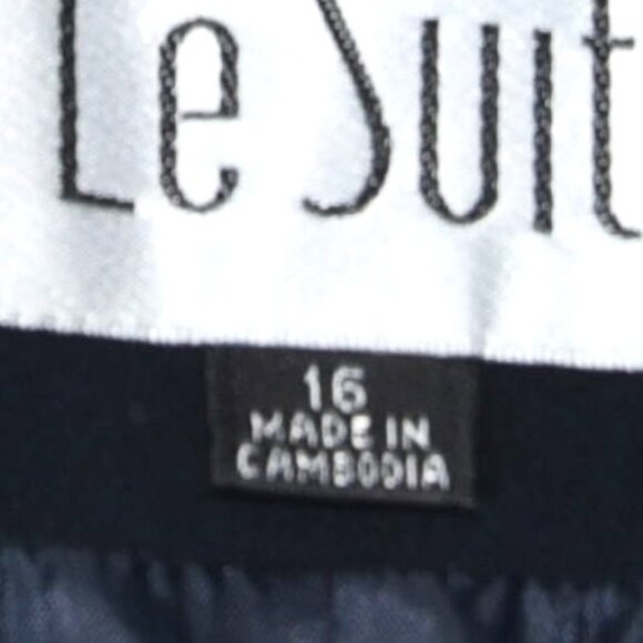 Le Suit Blazer 16 Navy Minimalist Office Power Career Classic - Picture 9 of 9